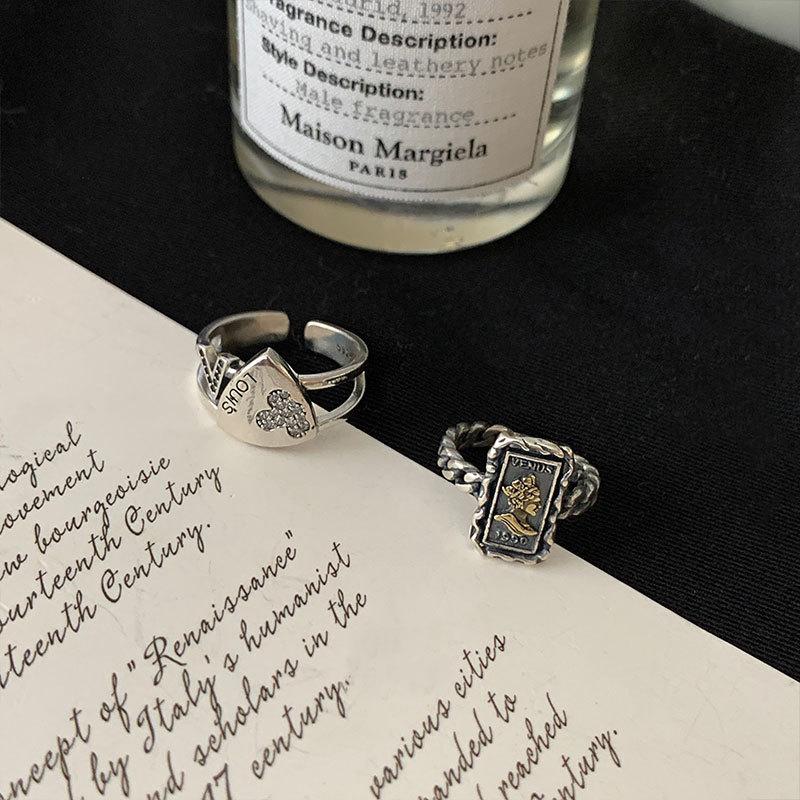 Unique Retro Geometric Style Open Adjustable Ring Crafted From 925 Silver Sterling