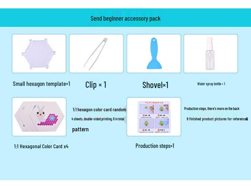 Children's DIY Water Fuse Beads Kit: Pegboard Template & Spray Tool for Drip Painting with Water-Soluble Beads