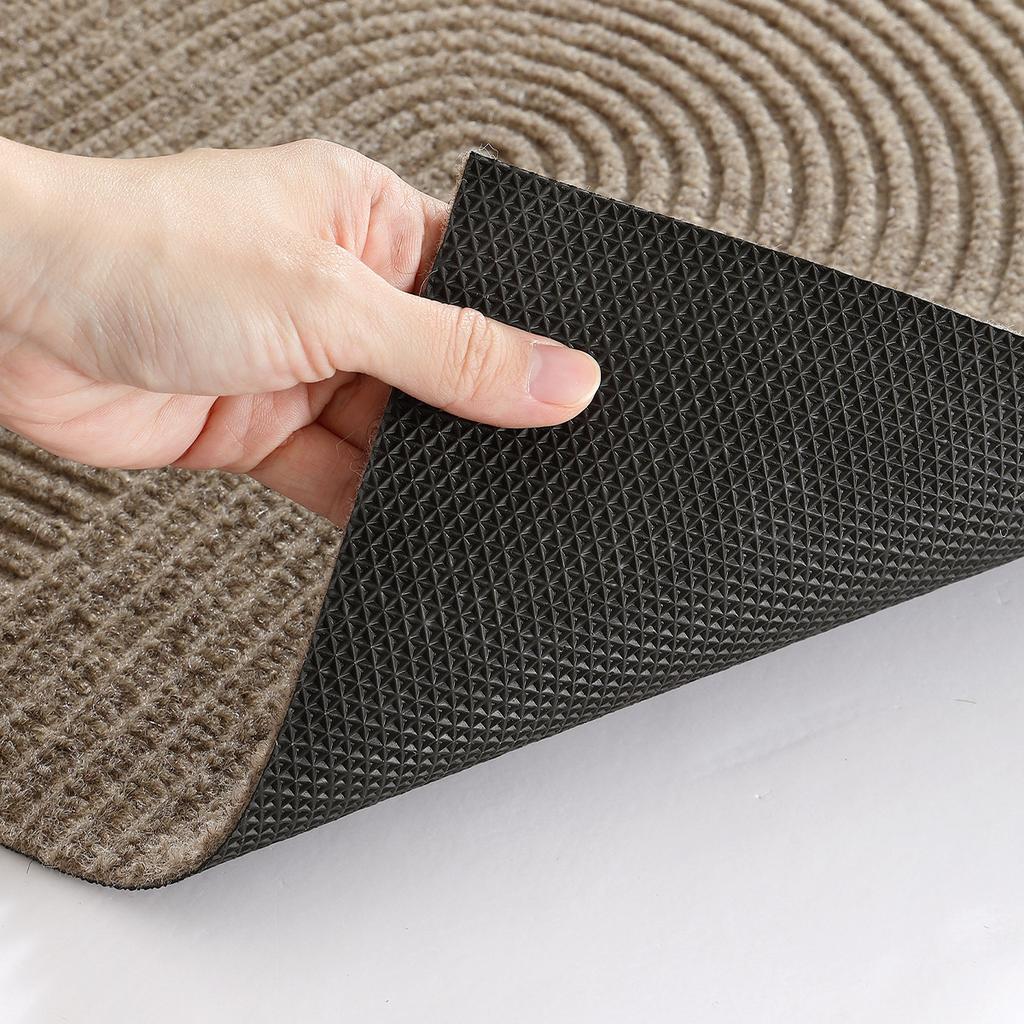 3D Groove Outdoor Doormat, TPR Anti-Slip Floor Mat, Dustproof Wear-Resistant Polyester Rug for Porch, Home Entrance Decor