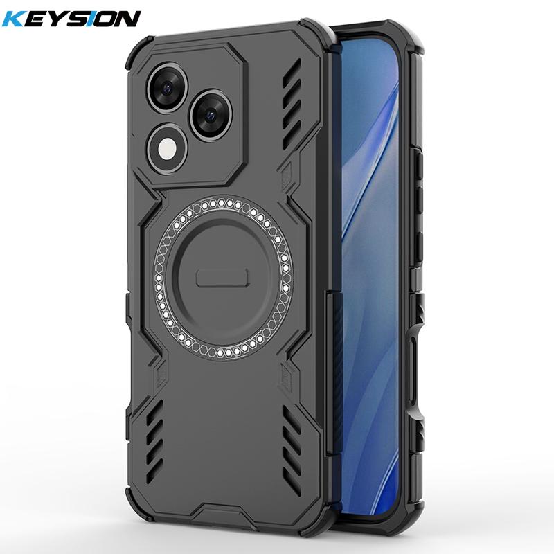 

KEYSION Полый чехол для отвода тепла для HONOR 400 Lite 5G Силикон+ПК Магнитное охлаждение Ударопрочный чехол для телефона для Honor 400Lite for Honor 400 Lite чёрный