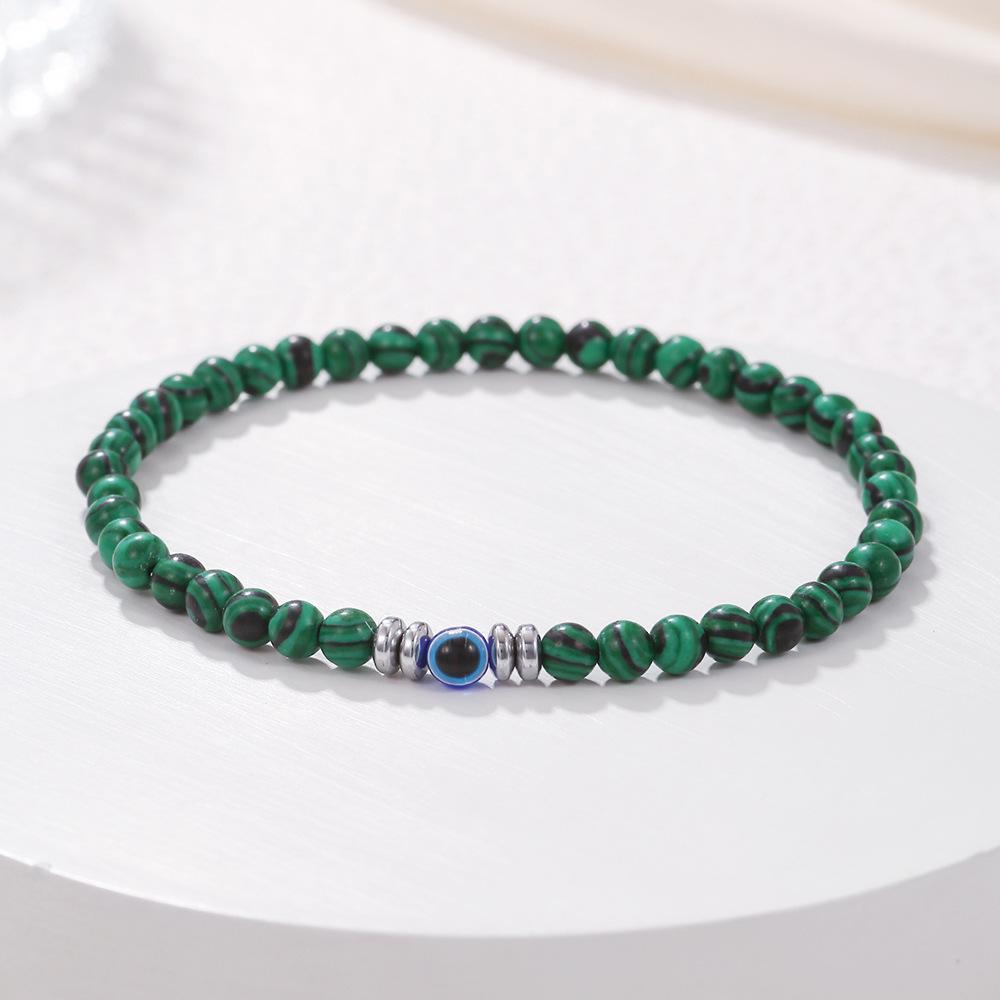 Minimalist Eyes Bracelet 4mm Stone Beaded Braslet Lucky Red Howlite Lava Wooden Braclet Chakra Mediation Yoga Brazalete