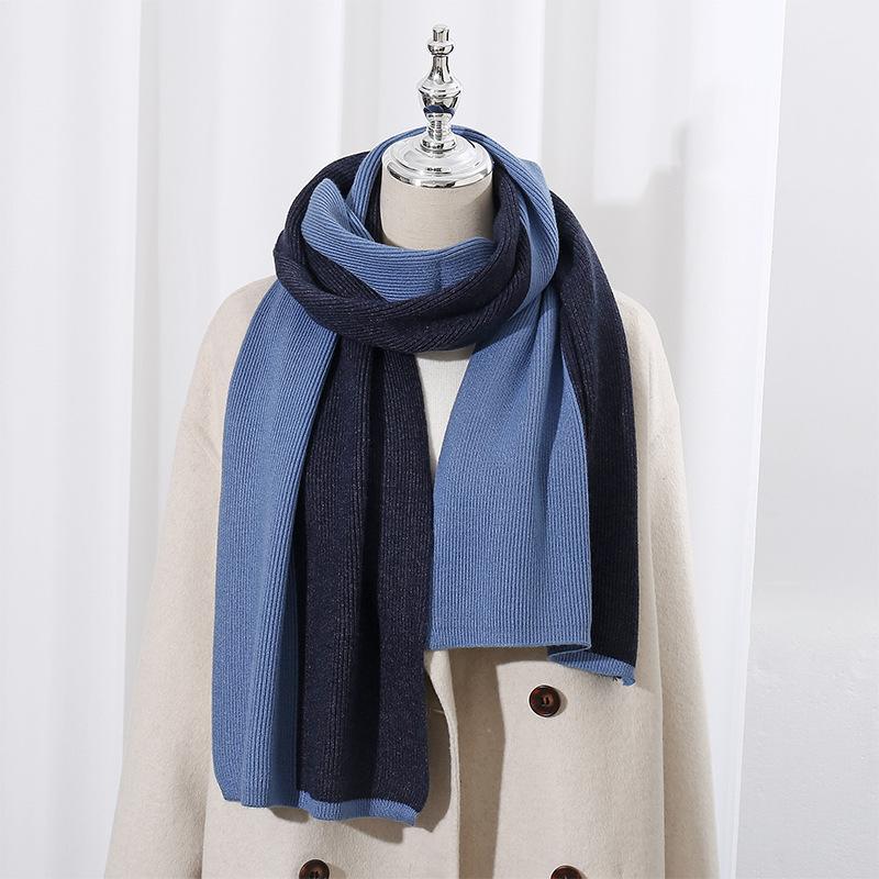 Fashionable  Color Blocked Versatile Scarf for Women  Winter Warm Long Scarf for Couples  Korean Style New Style