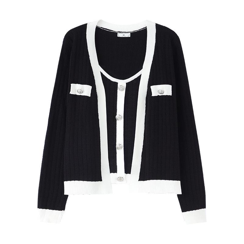 

Весенний трикотажный корейский повседневный лоскутный комплект женской одежды большого размера из 3 предметов: майка и длинные брюки XL 120-135 lbs