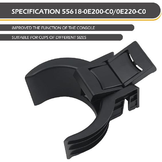 Cup Holder ert Divider, Car Console Cup Holder ert Compatible with Toyota Highlander 2014-, Console Cup Holder Divider Replaces 55618-0E200-C0