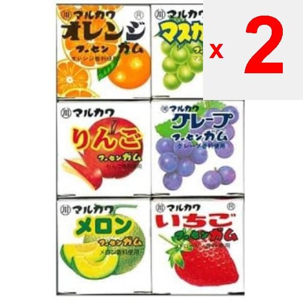Marukawa Fruit 6 Marble Gum 4pcs X 6 Six Different Fruit Flavored Fusen Gum packs.Six Different Fru Six Different Fruit Flavored Fusen Gum Packs.