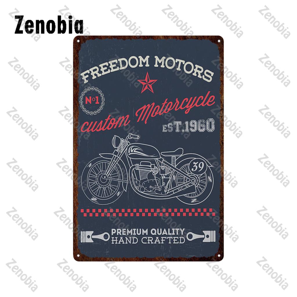 Hill Bobber Motorcycles Metal Signs Cafe Racer Oil School Chopper Metal Poster Vintage Plaque Retro Tin Plate Garage Home Decor