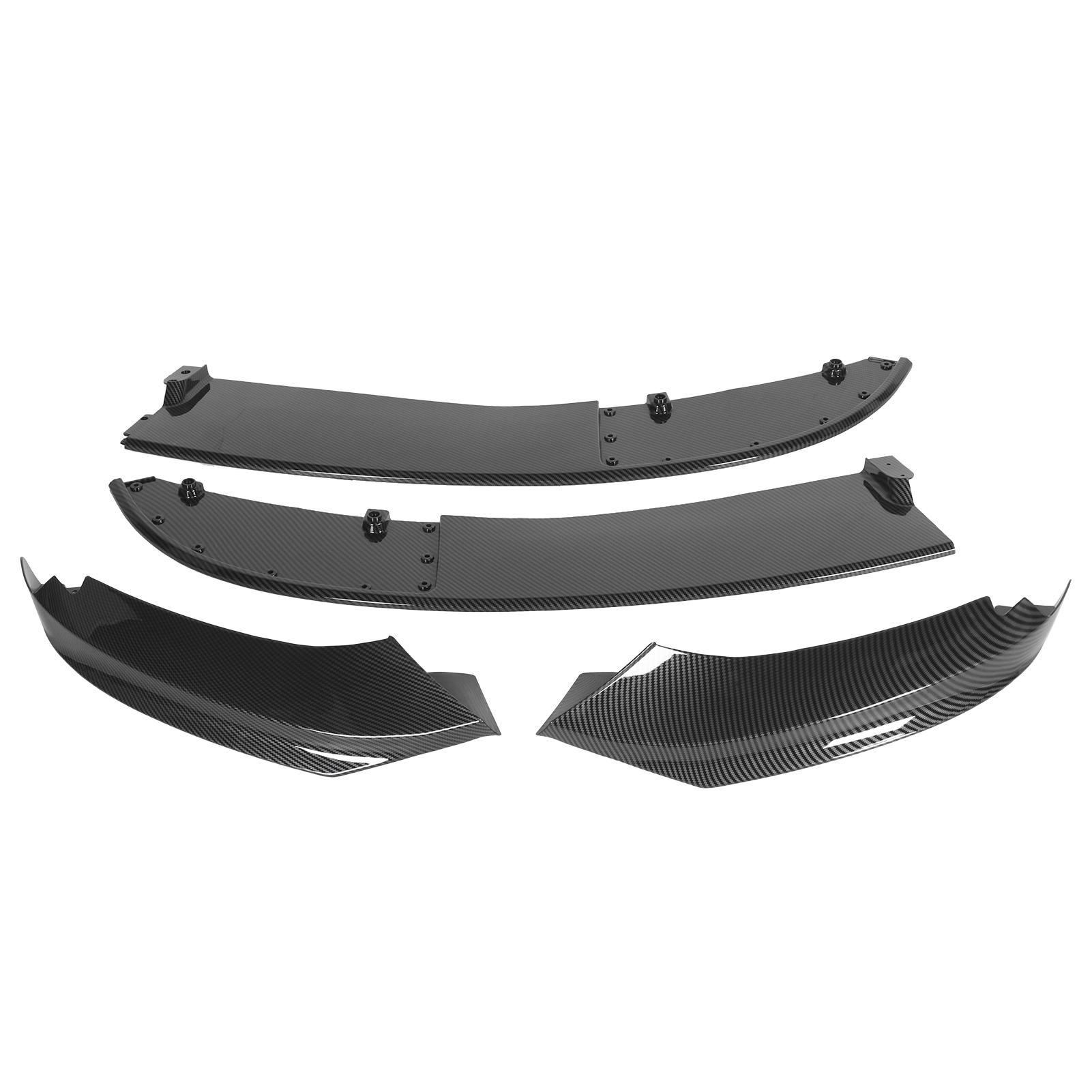 4Pcs Front Bumper Lip Spoiler Deflector Splitter Fit for 4‑Series F32 F36 F33 2014‑2020Carbon Fiber Style