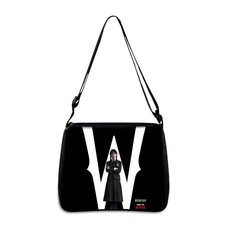 Wednesday Addams Famlily Shoulder Handbag Gothic Style Light Easy To Carry