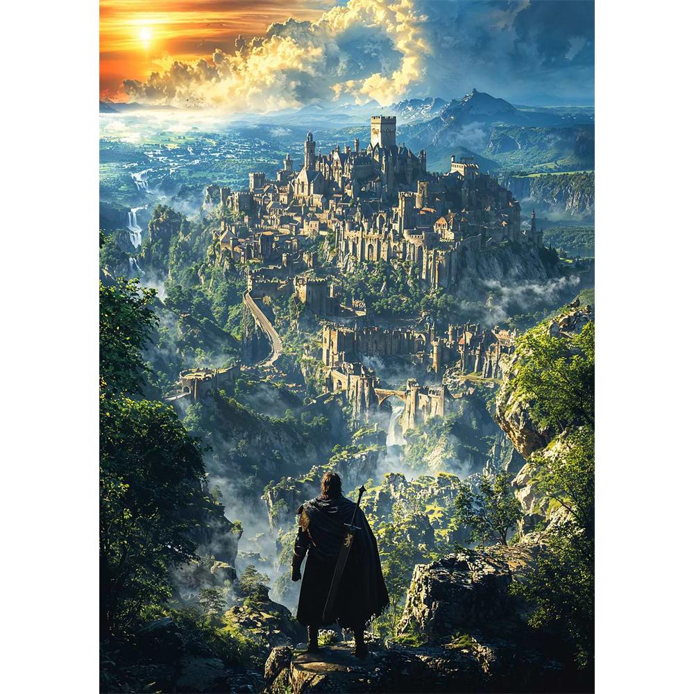 Fantasy Forest Castle Dark Academy Magic Witch Canvas Diamond Painting Wall Art Picture Living Room Home Decor