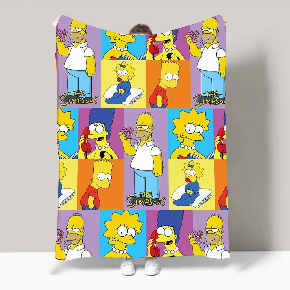 Cartoon-S-Simpsons-Cartoon Blanket Design Lightweight For Dorms, Naps, Living Room, Office,Sofa,All-Season