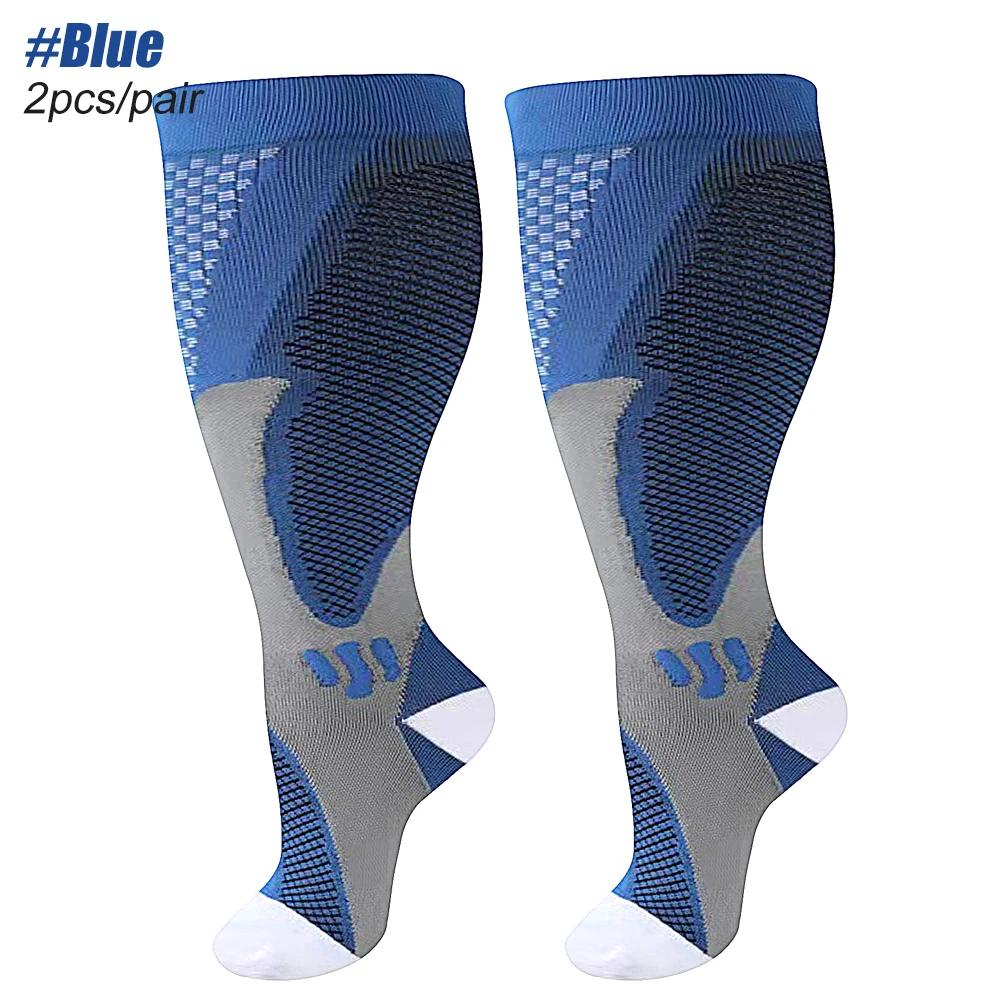 20-30Mmhg Wide Calf Compression Socks For Men Women Plus Size Knee High Support