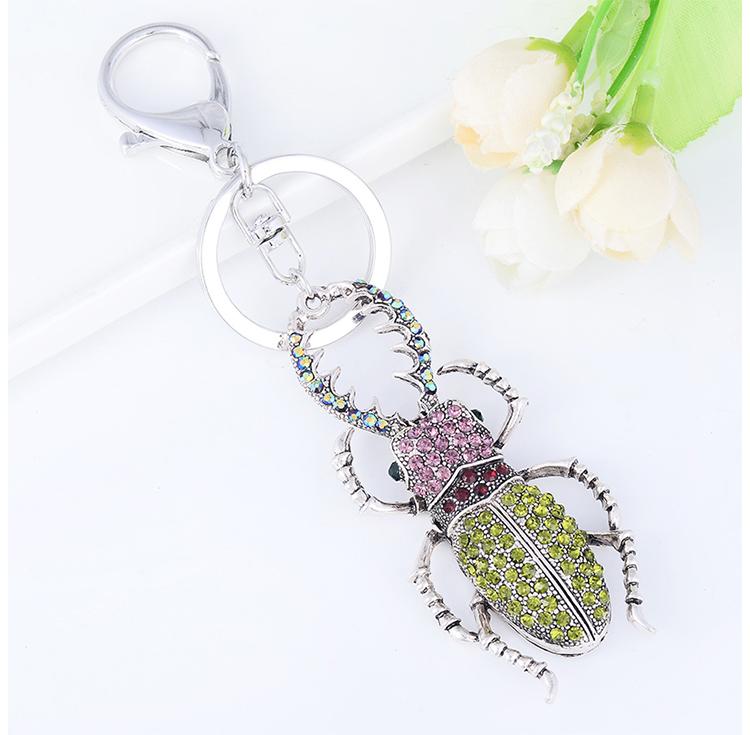 EASYA New Arrival Crystal Insect Shape Chaveiro Keychain Cute Sparkling Metal Key Ring Holder Accessories For Women Girls Bag