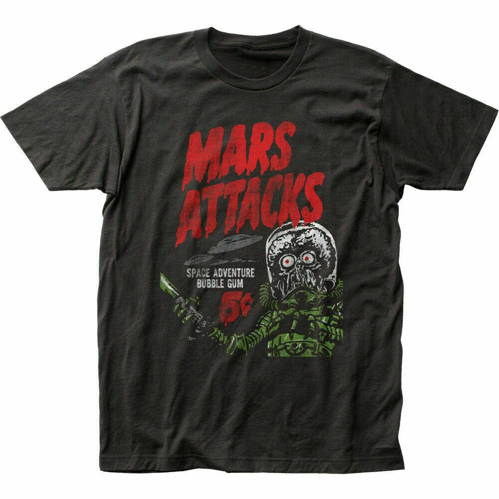 Mars Attacks Space Adventure T Shirt Mens Licensed Movie UFO Aliens Tee Black S