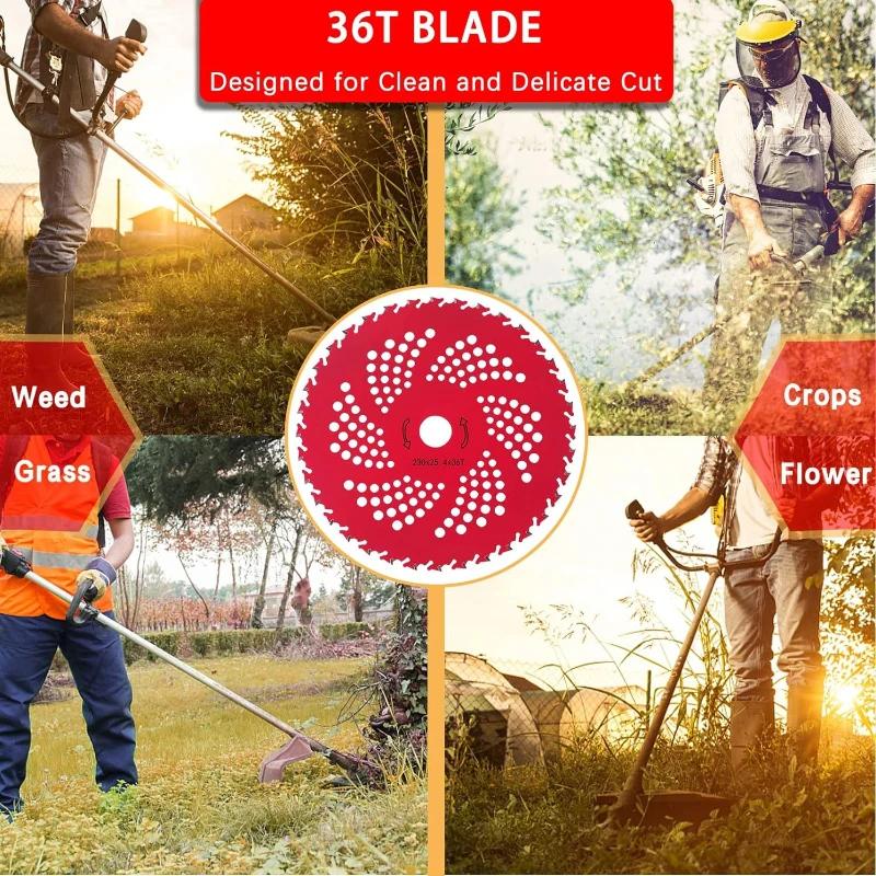 2 Pc 36T Weed Eater Blades Carbide Tip Brush Cutter Blades for Trimmer Weed Eater Compatible with Husqvarna Stihl Fsx and More
