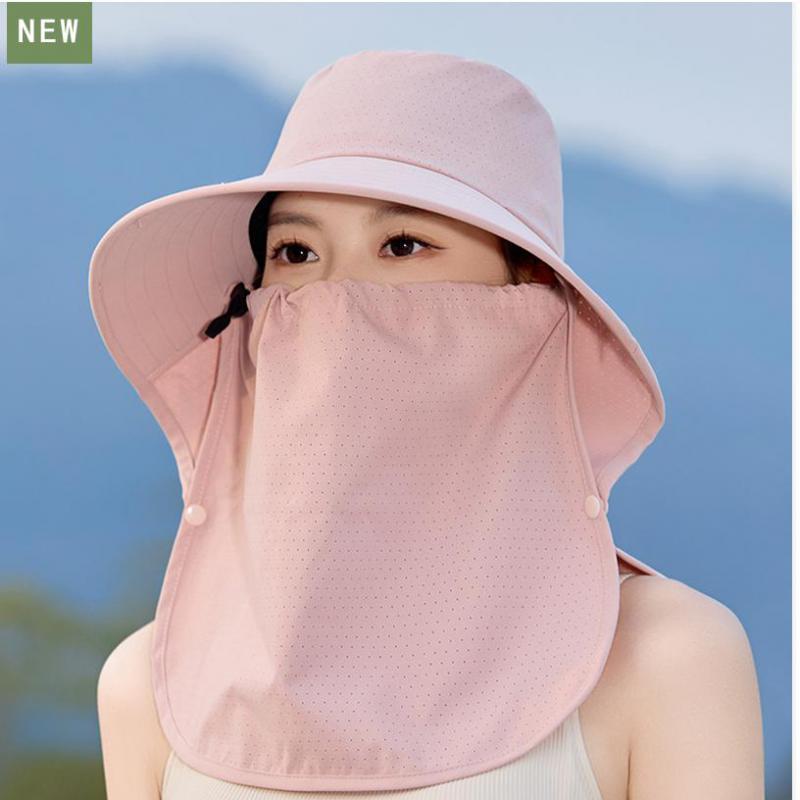 Pălării de vară pentru femei Pălărie de soare cu mască șal Respirabilă Multifuncțională Protecție solară în aer liber Pălărie de soare Șapcă de plajă Nou