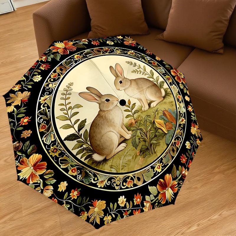 1PC rabbit flower Umbrella-8-Rib Reinforced, Automatic Open, Lightweight & Durable, Cute Fashion Accessory for Outdoor, Beach or Casual Use, Beach Umb