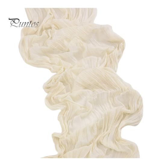 

Дорожка для стола для свадебной вечеринки, марлевая, в стиле бохо, плиссированная, однотонная, устойчивая к пятнам, многоразовая, для защиты стола, украшение, дорожка для банкетного стола для выпускного вечера 300cm бежевый