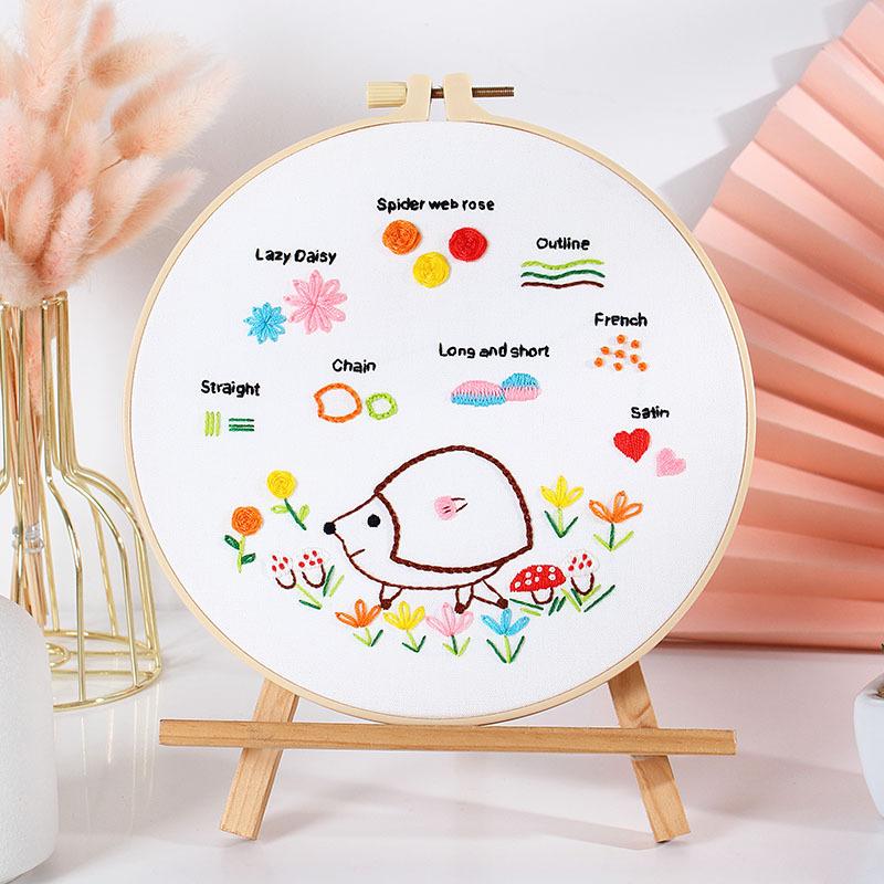 Diy Handmade Embroidery Material Package, Animal Bicycle Stitching Combined With Introductory Beginner Exercises