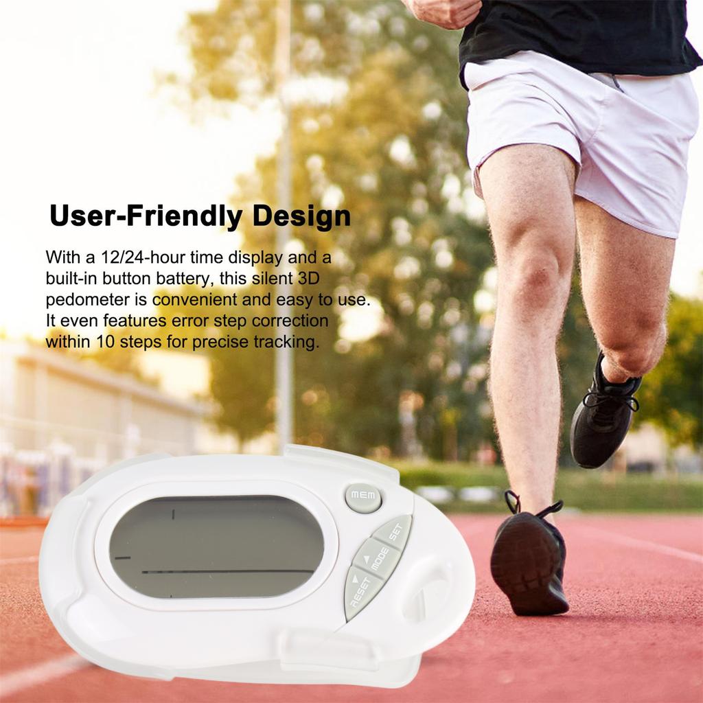 3D Motion Sensor Pedometer 7 Day Data Storage Step Counter for Walking