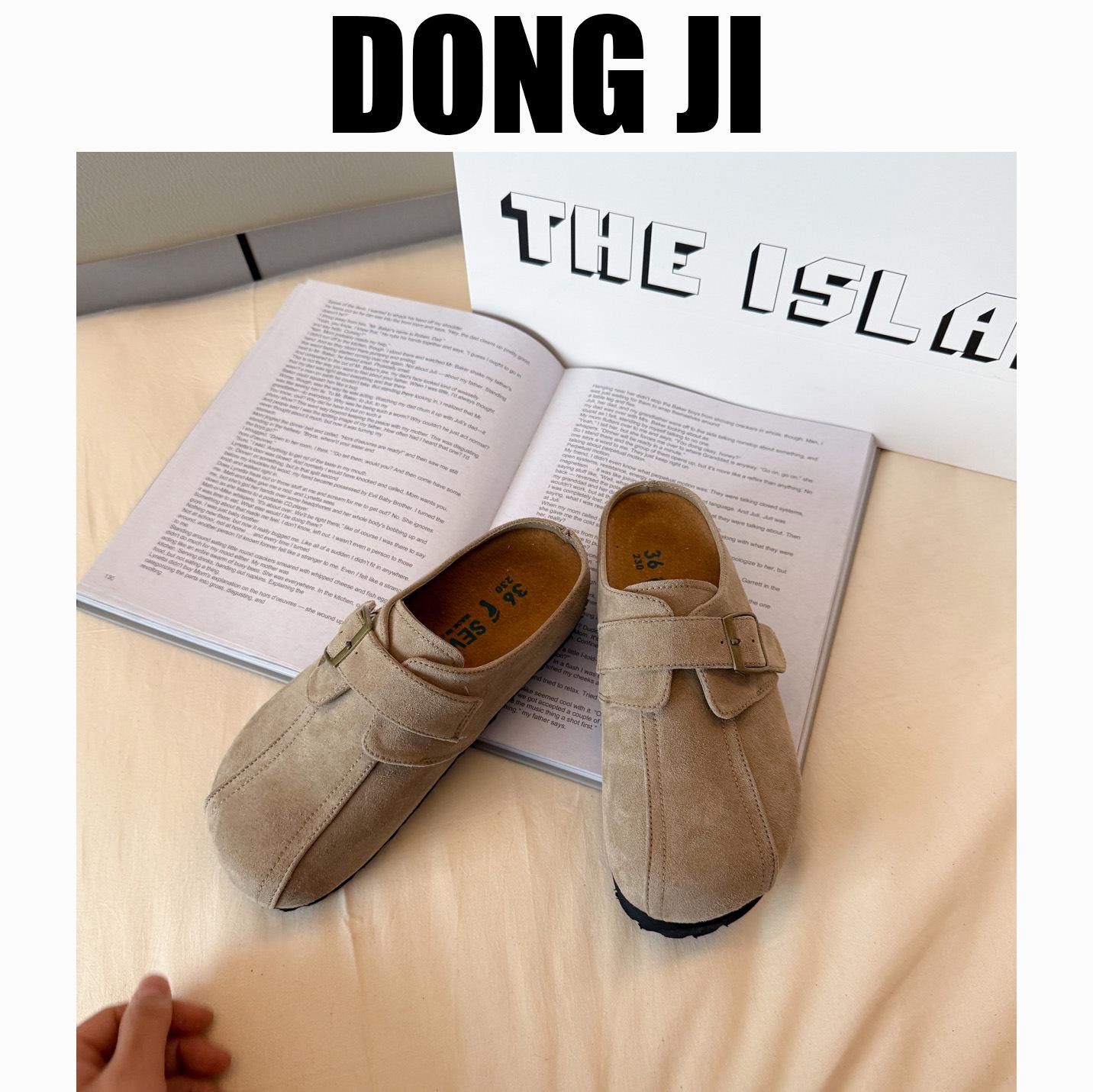 

Women s Retro Thick-Soled Slip-On Leather Slippers for Spring & Autumn 2025 39 рожевий