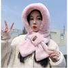 Hat female autumn and winter warm knitted wool snow hat cycling mother fashion ear protection headgear scarf integrated hat
