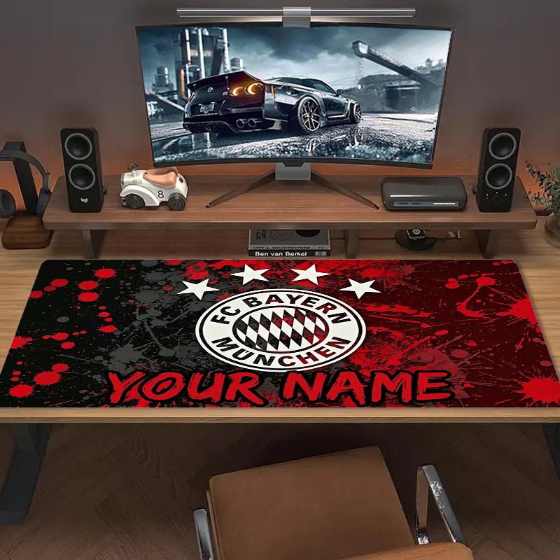 Tappetino Mouse Personalizzato Bayern Monaco FC Grande Cuscino per Tavolo da Gioco Antiscivolo Laptop Tablet Mousepad Grande Tappetino XXL Mini PC Tappetino da Gioco Con Bordo Lock_XIA