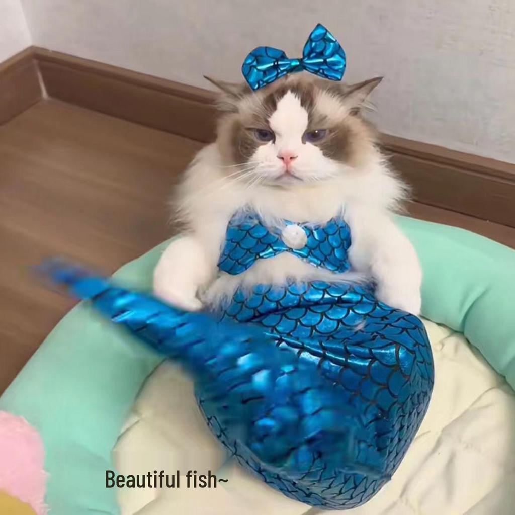 Pet Mermaid Tail Swimsuit Costume for Dogs and Cats