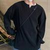 Maglia da Uomo a Maniche Lunghe Pullover Scollo a V Ampia Casual Taglie Forti Ampia a Righe Maniche Lunghe