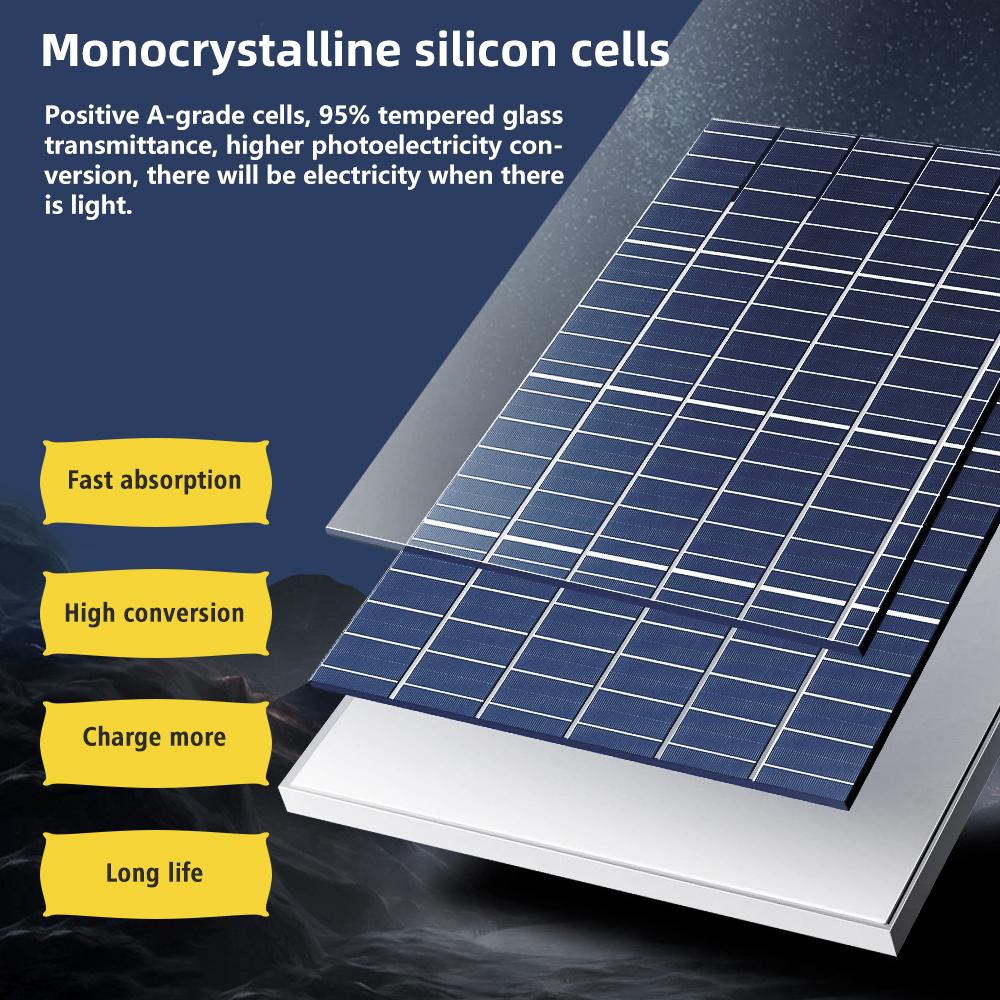 

100W Flexible Solar Panel with Durable Aluminum Frame Monocrystalline Silicon Waterproof Solar Panel For Home Farm Boat Camping United States