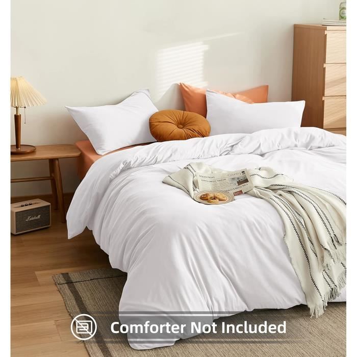 Housse de Couette - MOHAP - 240x260cm - Hypoallergénique - Anti-acariens - Blanc