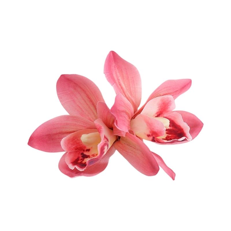 Bohemian Style Hairpin Double Large Artificial Cymbidium Flower Hair Clip For Women And Girls Fashion Accessory