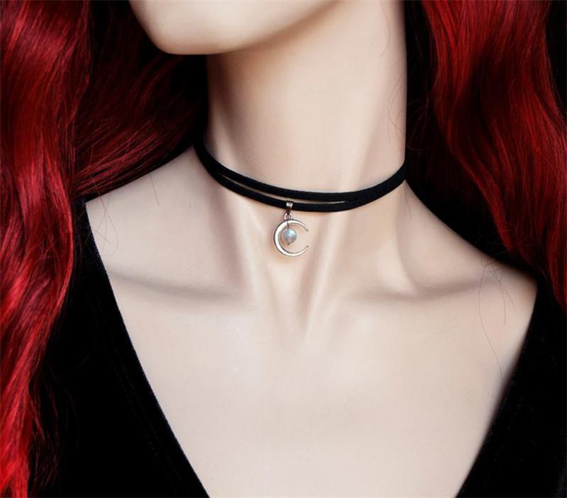 Moon Pendant Necklace Alloy Electroplated Fashion Jewelry For Women And Men