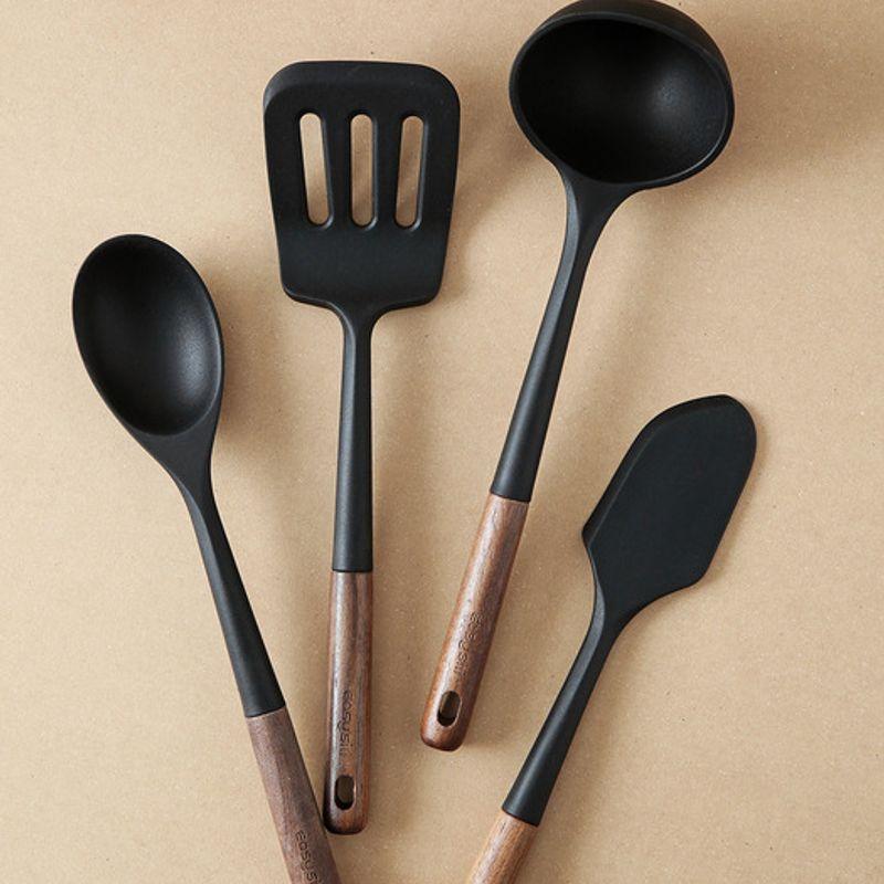 Katewaltz Easysilly Lunoa Netzwender Holzgriff Silikon Kochutensilien