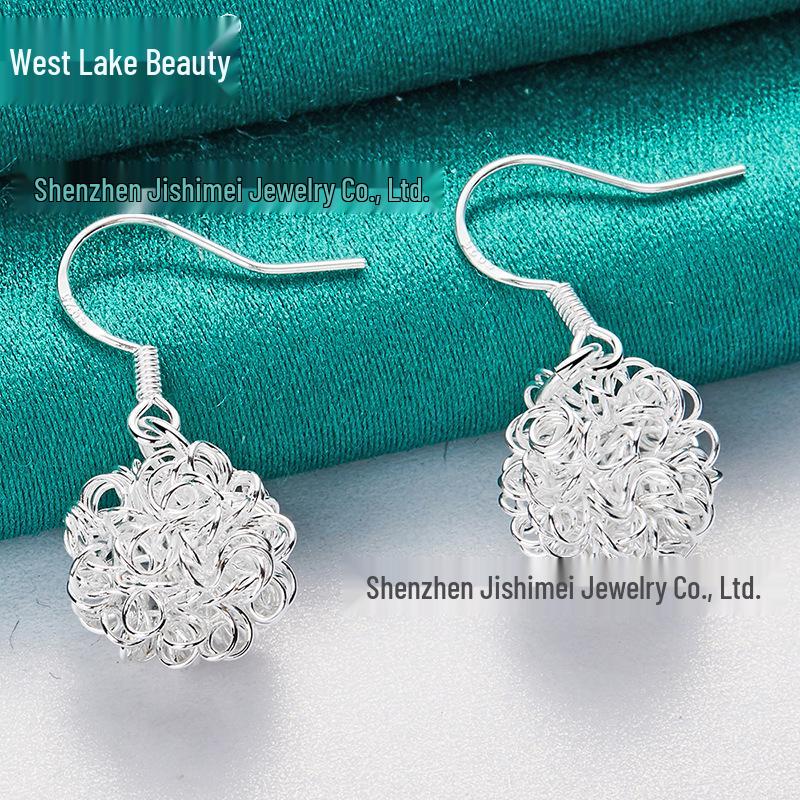 

Серебряные серьги-подвески с геометрическим вырезом для женщин - Модная бижутерия