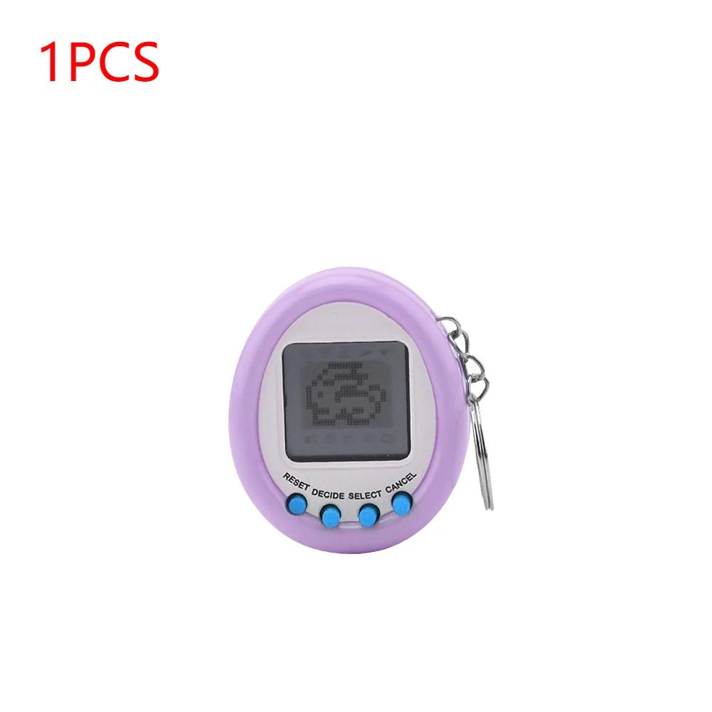 2PCS Macaron Mini Electronic Pet Machine Virtual Pet Tamagotchi Toy With Keyring Virtual Cyber Toy For Kids Birthday Gifts