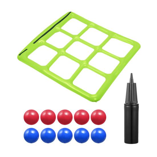 Inflatable Pool Tic-Tac-Toe Game Waterproof Floating Board with Balls Family Outdoor Water