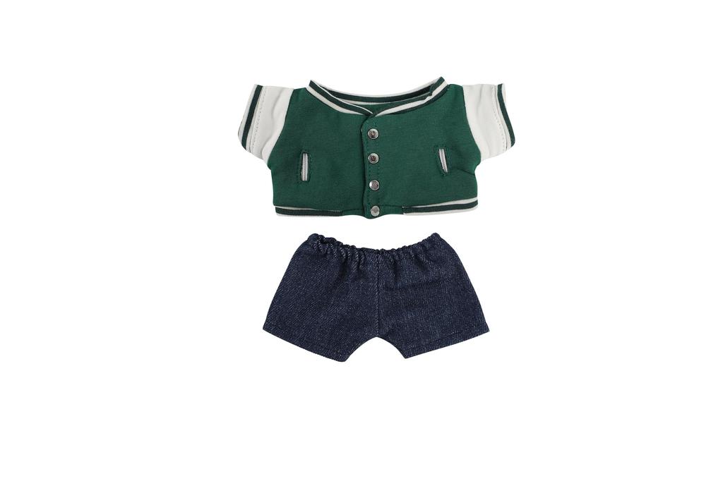 AXLUCE Plush Toy Clothes - 20cm - Varsity Jacket and Pants Set (Green)