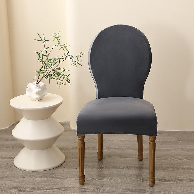 Velvet Silver Fox Chair Cover, Dustproof French Country Style, Thickened for Hotel and Home, Fits Round Back Chairs