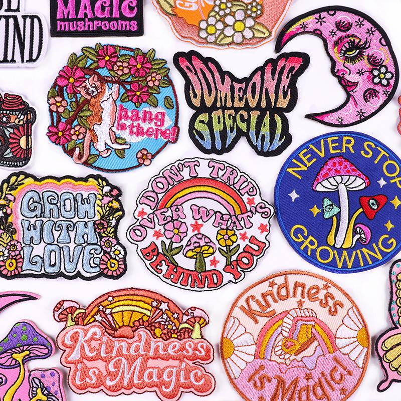 Embroidery Patch Diy Cartoon Patch Iron On Patches For Clothing Letter Embroidered Patches For Jackets Ironing /Sew Applique