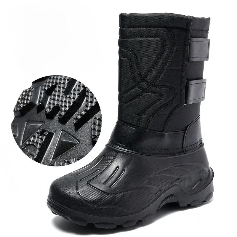 2025 Men's EVA Rain Boots Outdoor Winter Snow Boots Men's Plush Warm Cotton Shoes Fishing Boots Botas De Trabajo Hombre