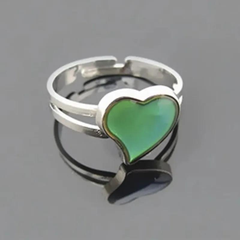 Heart Shaped Temperature Sensitive Color Changing Ring Fashionable Heart Ring Trendy Accessory Women Versatile Jewelry Gift Ring