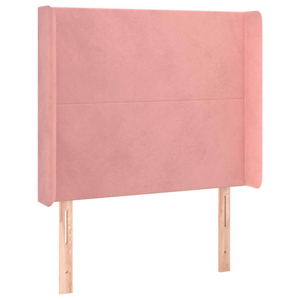 vidaXL Kopfteil mit Ohren Rosa 103x16x118/128 cm Samt