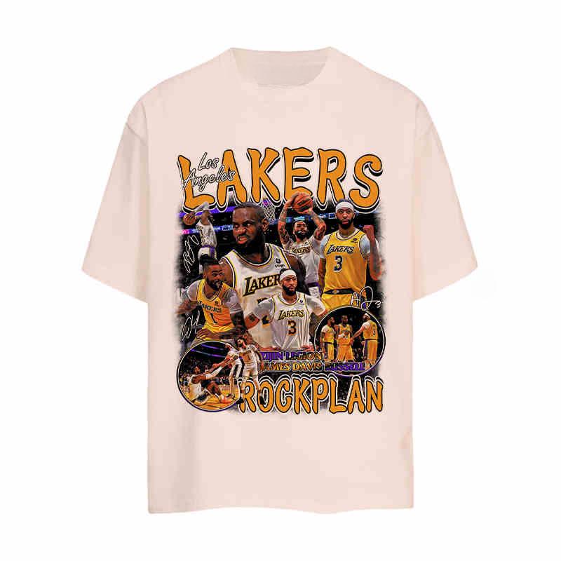 2024 Rock Project American Star James David Russell Printed Short Sleeve Retro Basketball T-shirt Student Hipster Men and Women