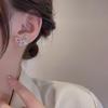 Elegant Sparkling Diamond Butterfly Stud Earrings for Women - Fashionable, Sweet, and Trendy Light Luxury Style