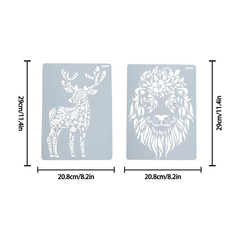 Animal Painting Stencils DIY Reusable Drawing Template Hollow Out Painting Stencils DIY Scrapbooking Journal Decor for Children