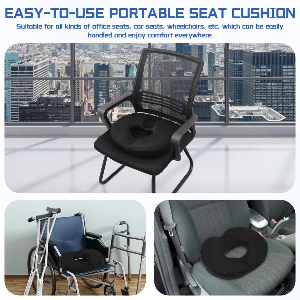 Donut Seat Cushion Comfortable Memory Foam Cushion With Anti Slip Bottom Ergonomic Office Chair Cushion Massage Buttocks Pad