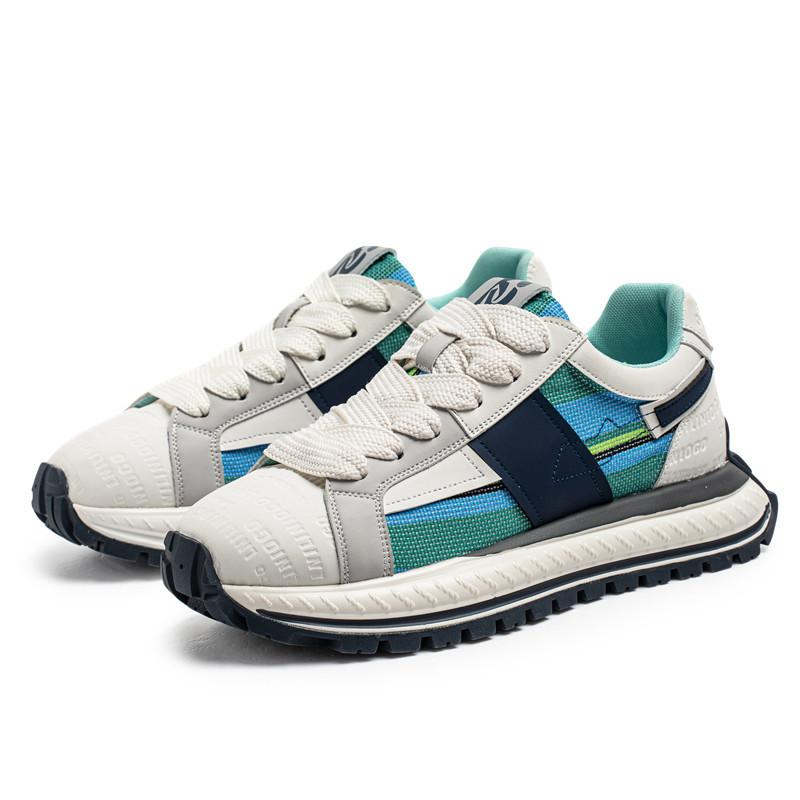 

Four Seasons Cloth Casual Sports Men s Shoes Breathable and Comfortable Teen Thick-soled Niche Design Sense Dad Versatile Trendy Shoes 44 синій