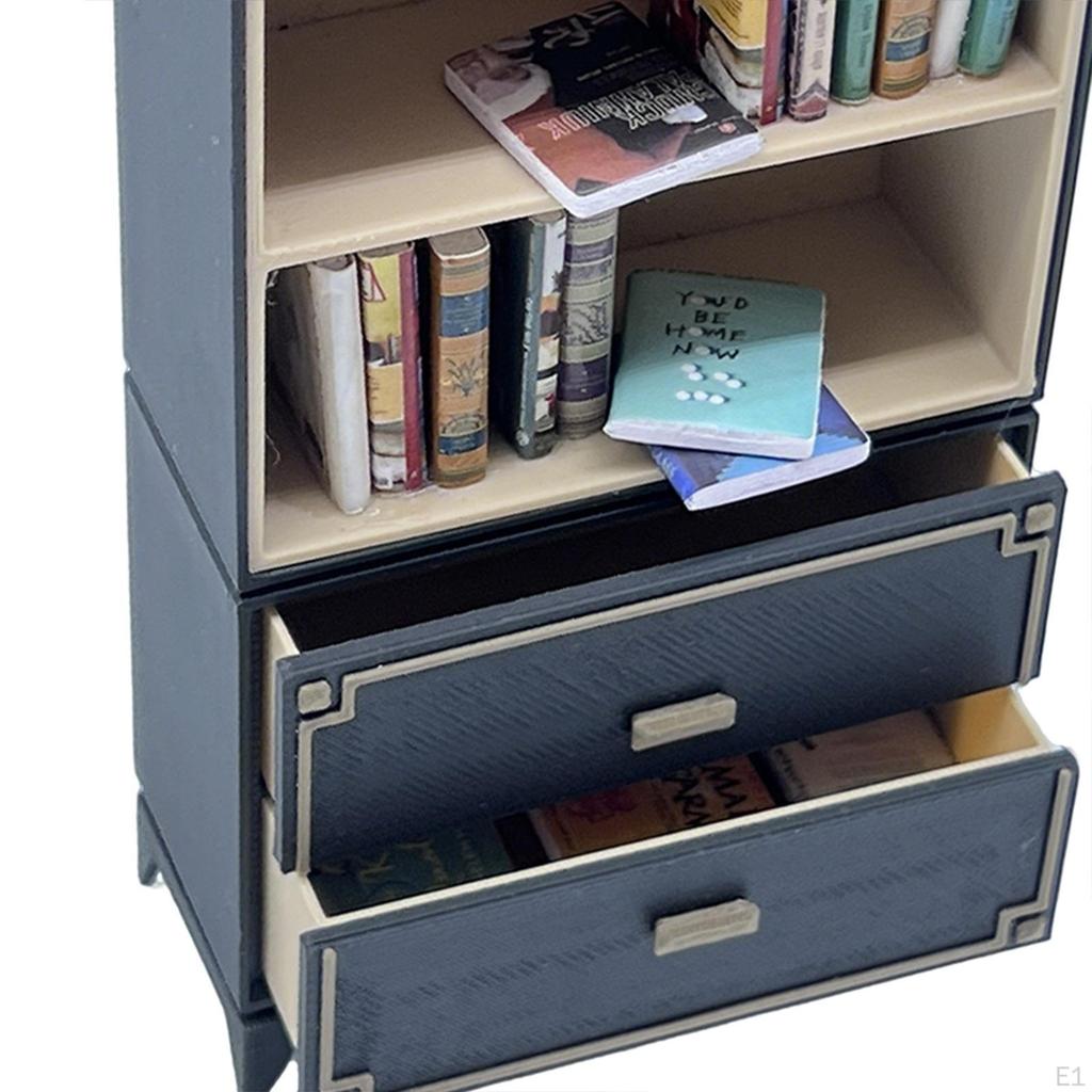 1/12 Dollhouse Bookcase Mini Storage Rack Doll House Decor Craft DIY Projects Collection Desktop