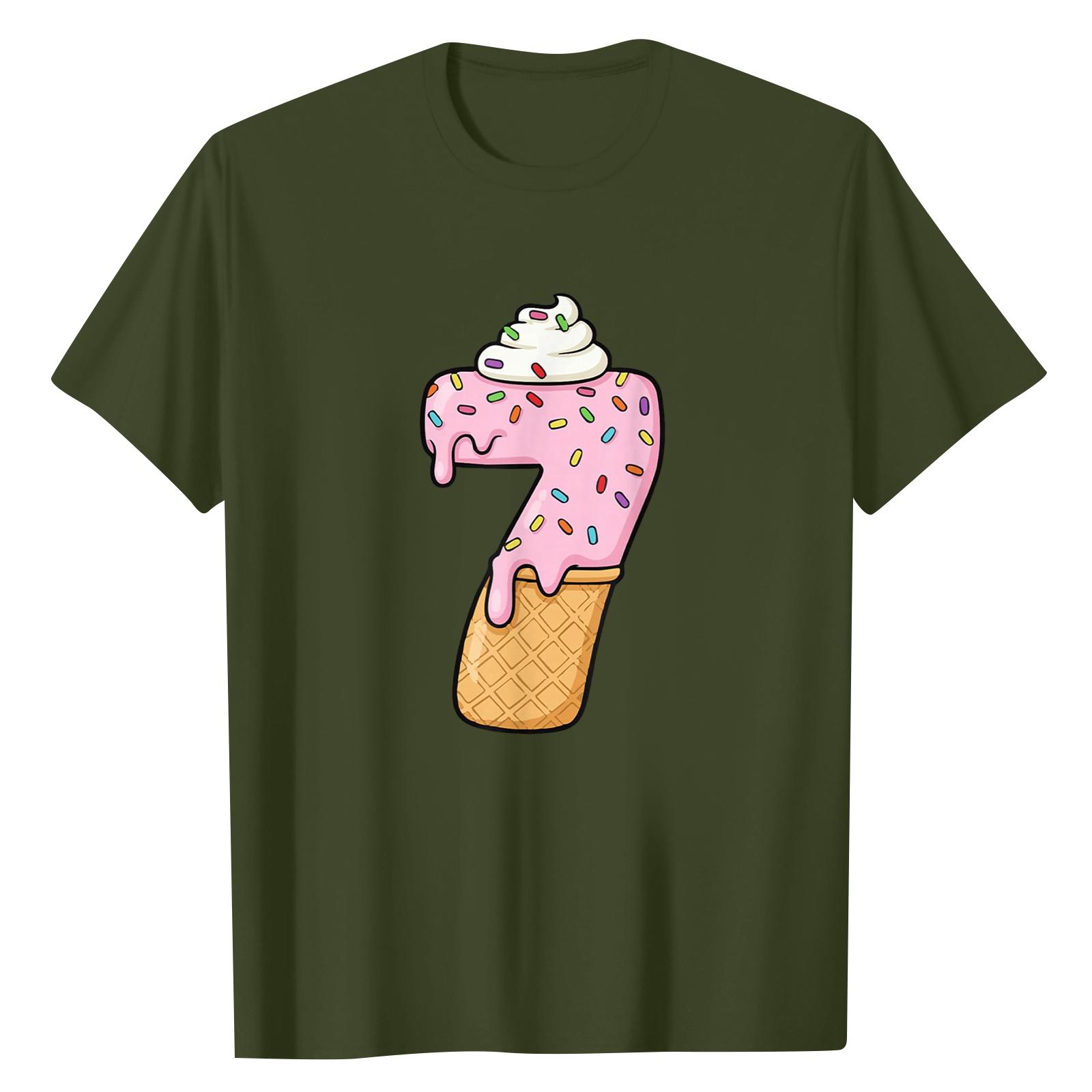 

Женский повседневный топ с цифровым принтом, круглым вырезом и короткими рукавами L