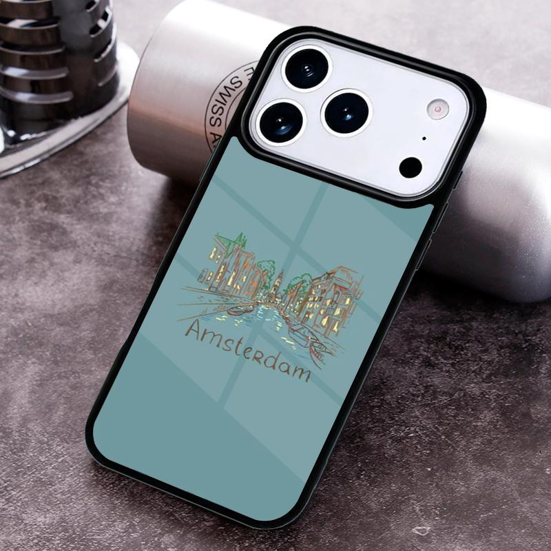 Amsterdam City Poster Phone Case For iPhone 17 16 15 14 13 12 11 Pro Max Plus 17Air Soft Silicone Cover
